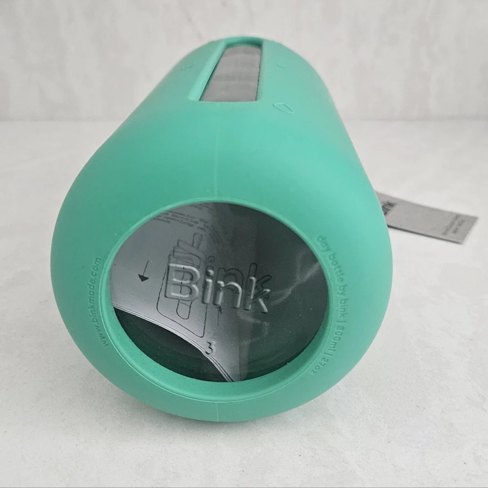 Bink Teal Glass Water Bottle with Straw - Picture 6 of 6